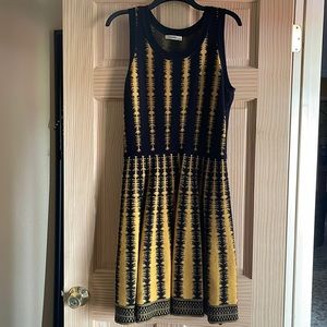 Black and Orange A-Line dress